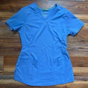Healing Hands Ceil Blue Scrub Top